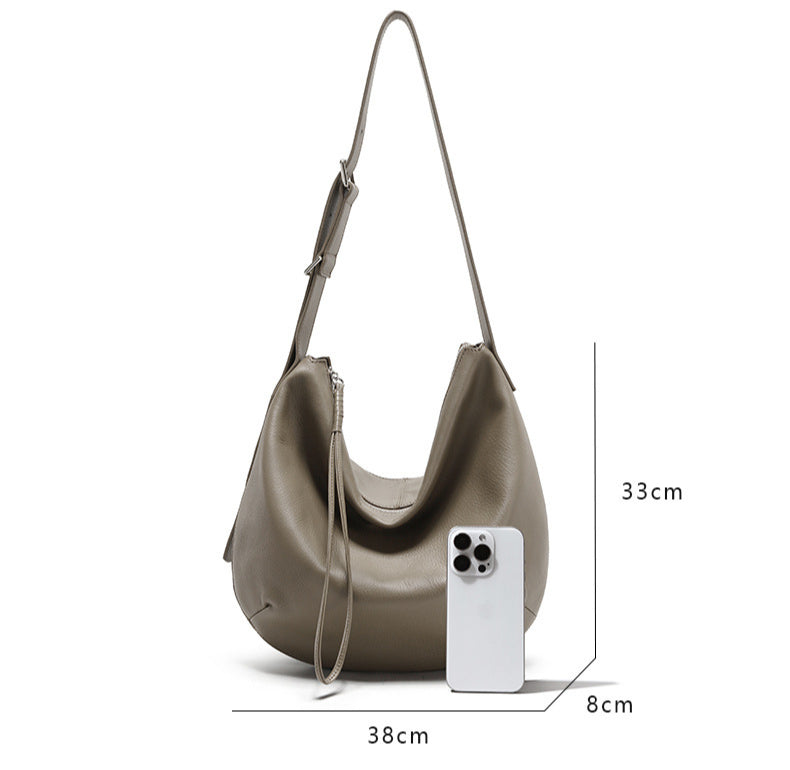 Full-Grain Soft Leather Origami Fold Tote Bag-Handbags-Coffee-Free Shipping Leatheretro