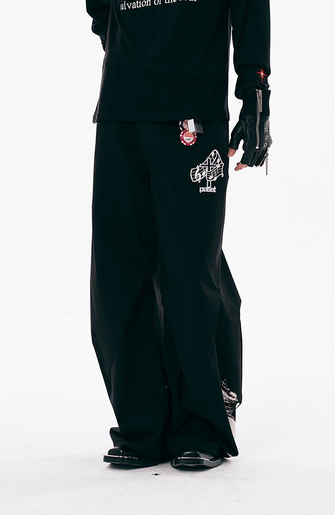 PASET Gothic Graphic Curved-Leg Pants-Pants-S / 27"-33"-Free Shipping Leatheretro