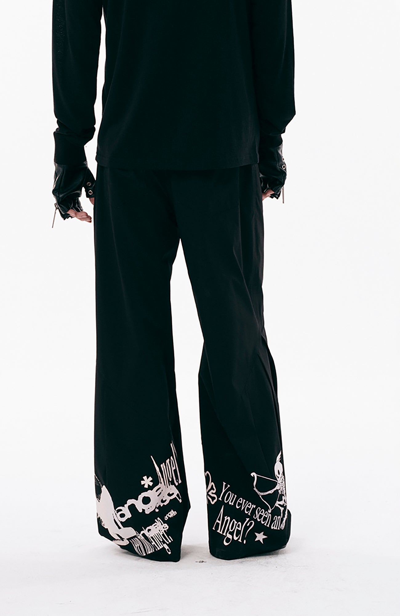 PASET Gothic Graphic Curved-Leg Pants-Pants-S / 27"-33"-Free Shipping Leatheretro