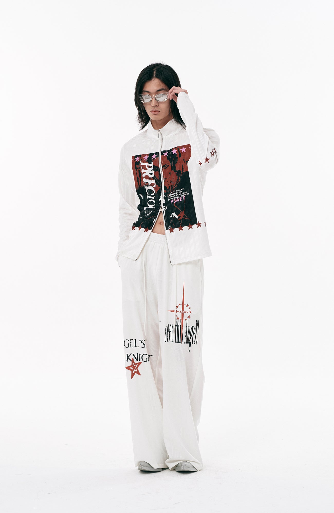 PASET Graphic Portrait Zip-Up Jacket-Jacket-S-Free Shipping Leatheretro