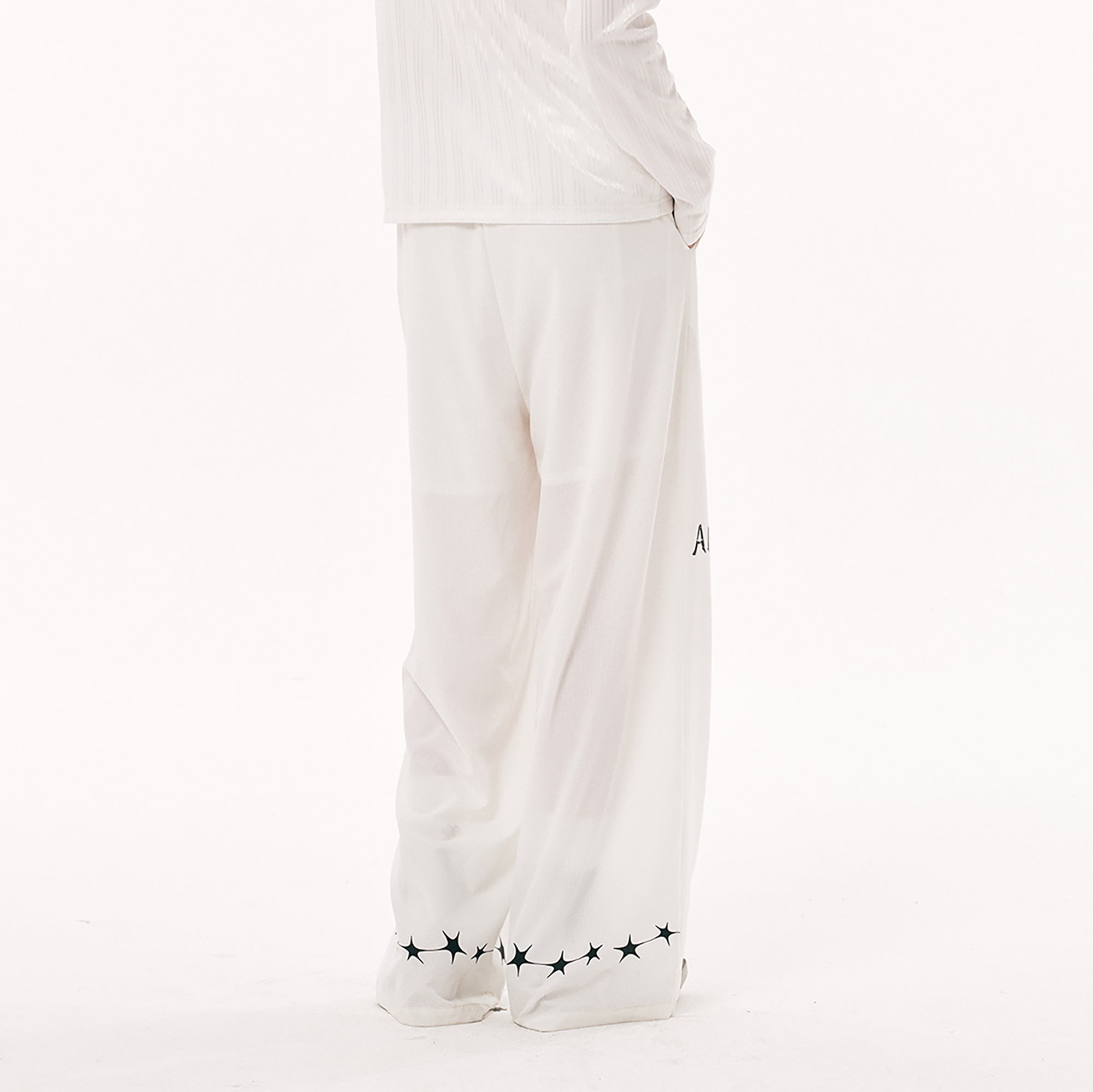 PASET Star Graphic Wide-Leg Pants-Pants-S / 26"-30"-White-Free Shipping Leatheretro