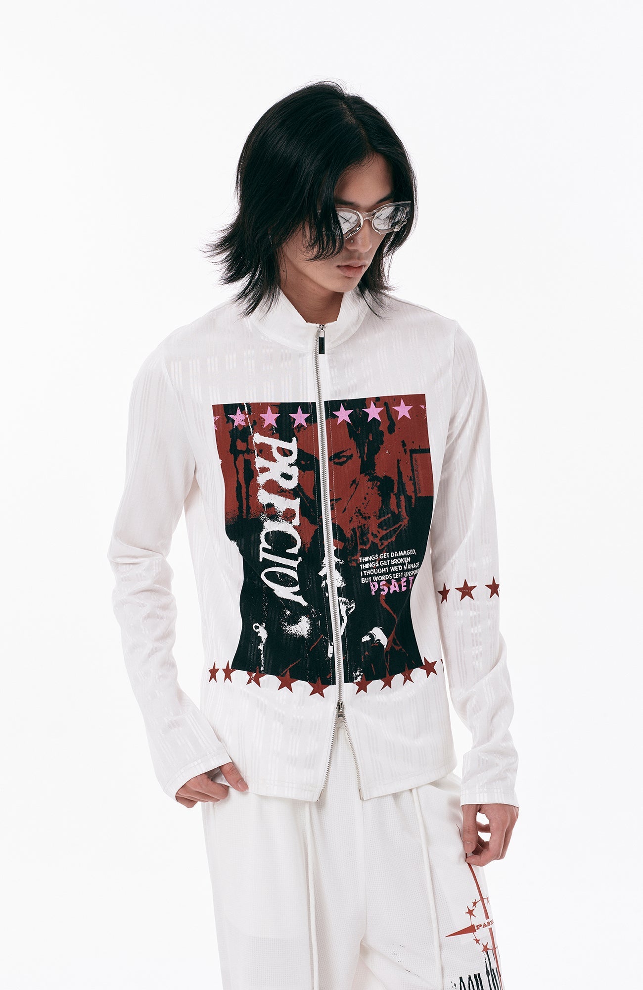 PASET Graphic Portrait Zip-Up Jacket-Jacket-S-Free Shipping Leatheretro