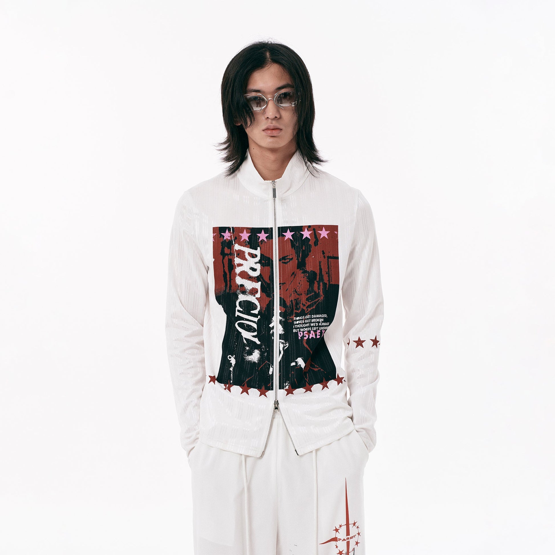 PASET Graphic Portrait Zip-Up Jacket-Jacket-S-Free Shipping Leatheretro