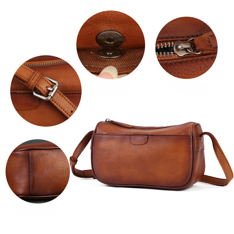Handmade Top-Grain Leather Crossbody Bag for Women-Brown-Free Shipping Leatheretro