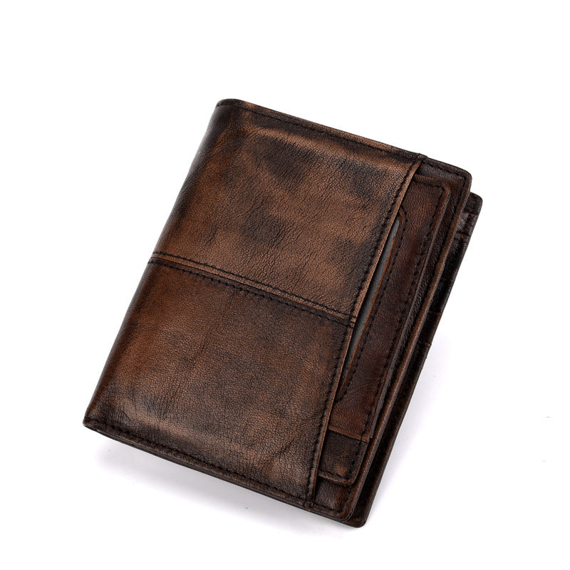 Vintage Vegetable-Tanned Leather Men's Wallet-Handbags, Wallets & Cases-Coffee-Free Shipping Leatheretro