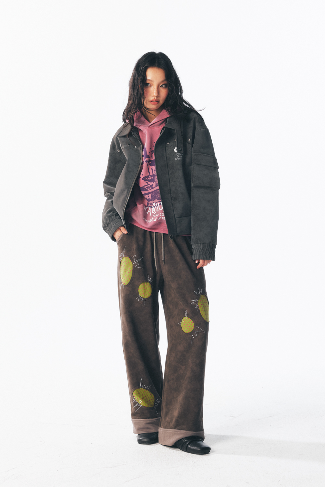 1997 POSTOFFICE Star Patch Studded Cropped Jacket-Jacket-S (Preorder)-Free Shipping Leatheretro