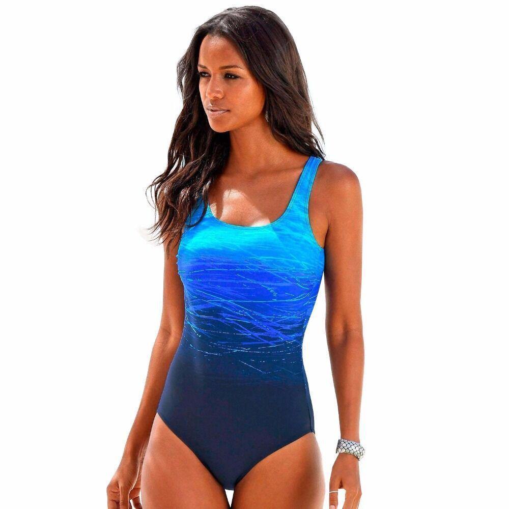 Women Colorful Backless One Piece Swimsuits-Women Swimwear-Blue-S-Free Shipping Leatheretro