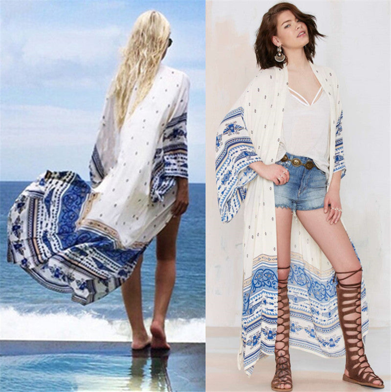 Casual Chiffon Bikini Cover Ups Dresses-The same as picture-One Size-Free Shipping Leatheretro