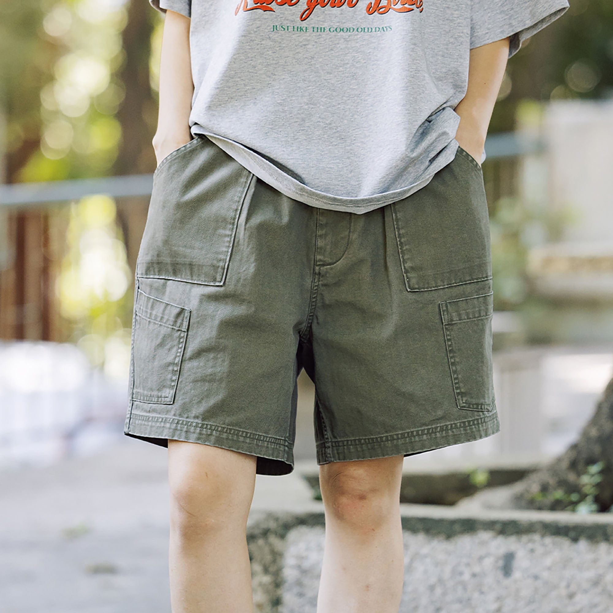 BANANA CLUB Multi-Pocket Utility Shorts-Shorts-S-Green-Free Shipping Leatheretro