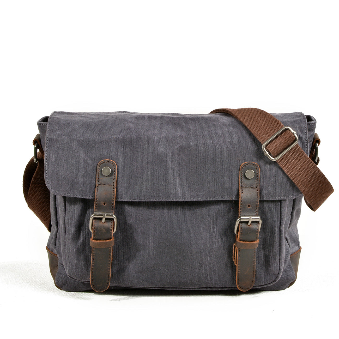 Men's Vintage Waxed Canvas Crossbody Bag-khaki-Free Shipping Leatheretro
