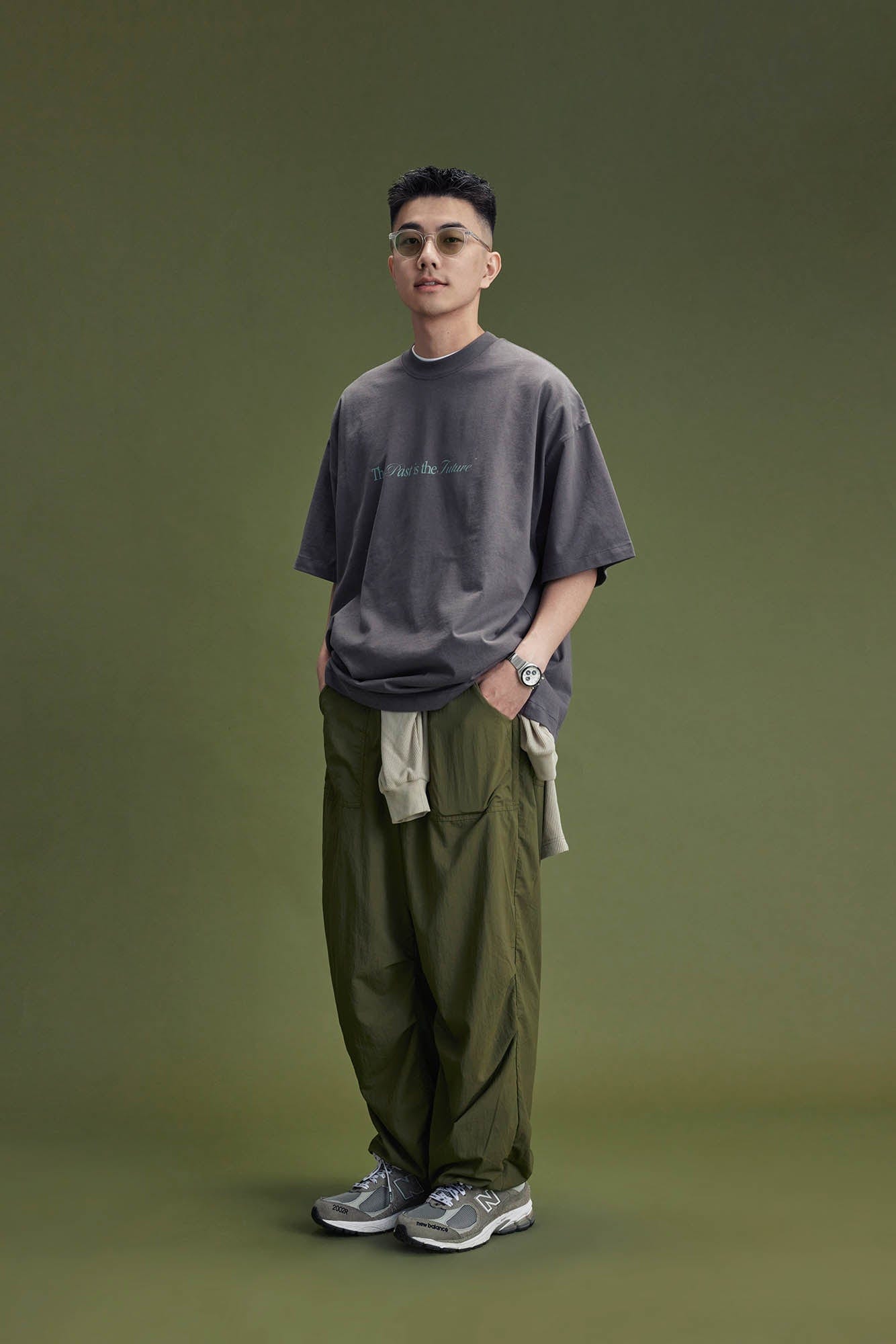 BANANA CLUB Quick-Dry Crinkled Wide-Leg Stretch Pants-Pants-S-Grey-Free Shipping Leatheretro