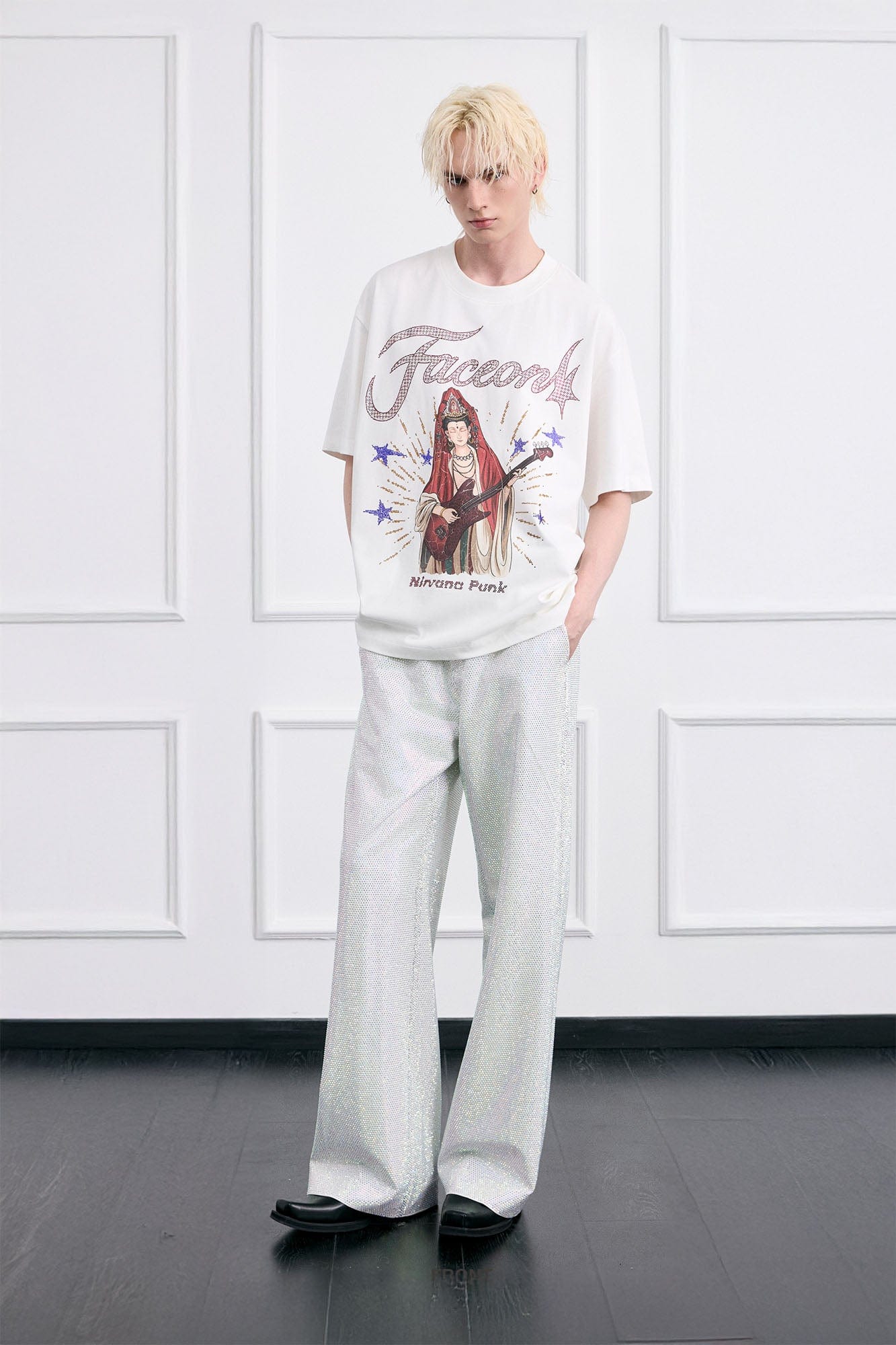 FACEONLAB Rock Bodhisattva Oversized T-Shirt-T Shirt-M-Free Shipping Leatheretro