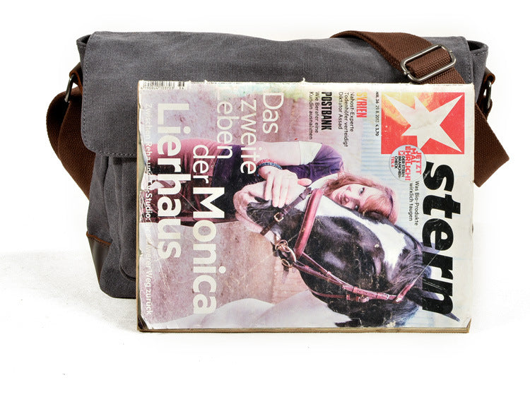 Men's Vintage Waxed Canvas Crossbody Bag-khaki-Free Shipping Leatheretro