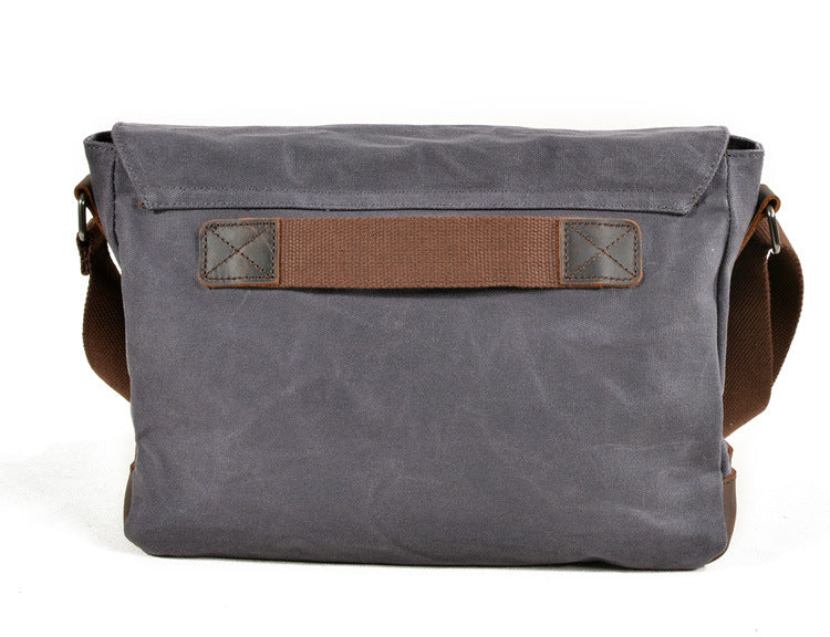 Men's Vintage Waxed Canvas Crossbody Bag-khaki-Free Shipping Leatheretro