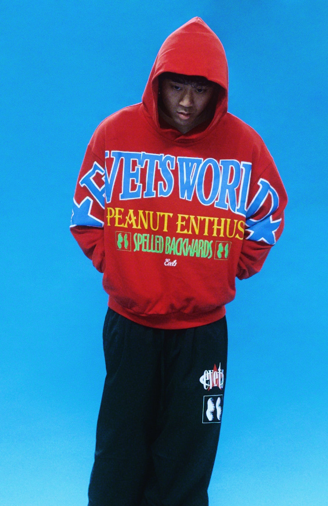 EVETS Foam Print Graphic Hoodie-Jacket-S-Red-Free Shipping Leatheretro