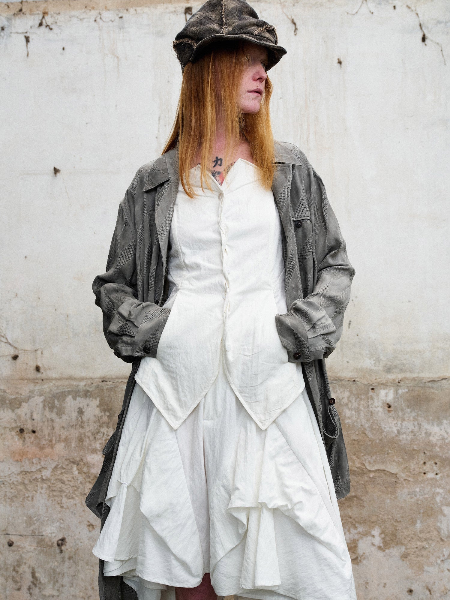ILNya Nieternite Nifutur Layered Asymmetrical Skort White-Shorts-S (0) (Preorder)-Free Shipping Leatheretro