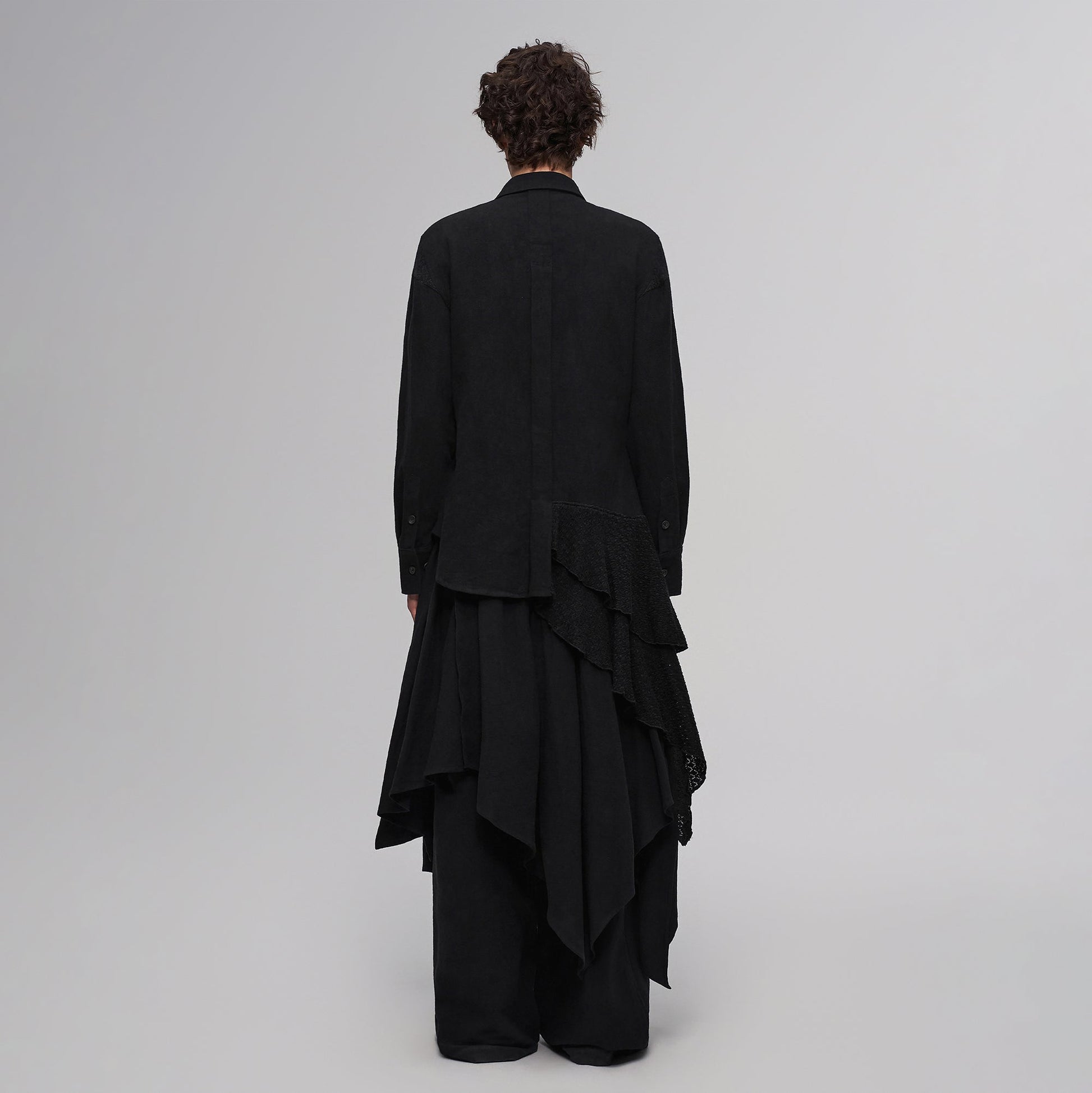 ILNya Nieternite Nifutur Asymmetric Drape Panel Ramie-Blend Shirt-Shirt-S(0)-Free Shipping Leatheretro