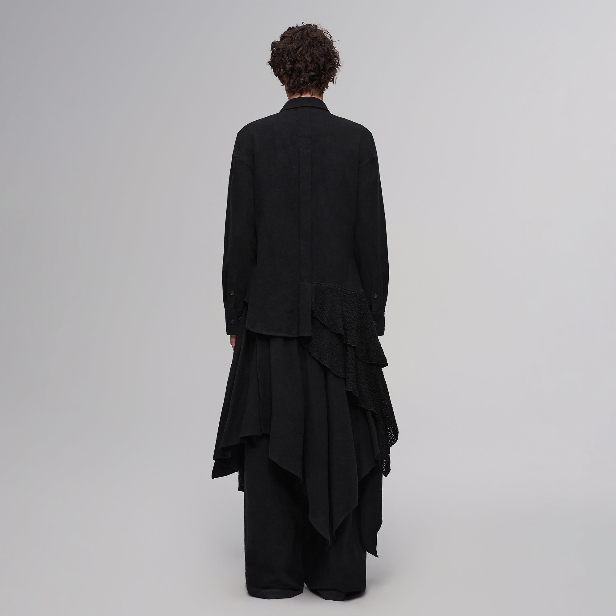 ILNya Nieternite Nifutur Asymmetric Drape Panel Ramie-Blend Shirt-Shirt-S(0)-Free Shipping Leatheretro