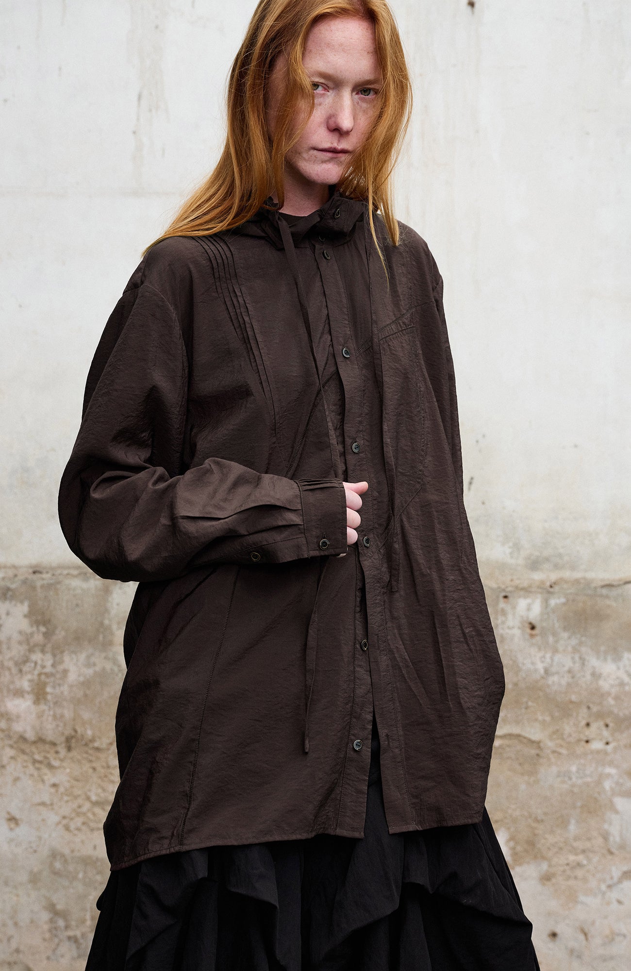 ILNya Nieternite Nifutur Mohair-Blend Hooded Longline Shirt-Shirt-S(0)-Free Shipping Leatheretro