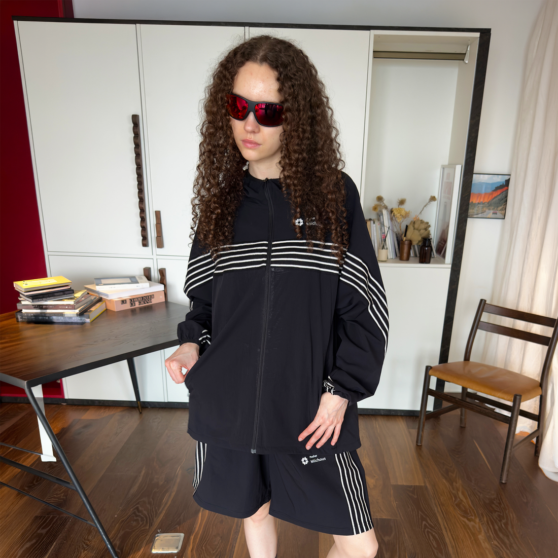 MIICHOUS Contrast-Stripe Quick-Dry Set-Jacket-S (Preorder)-Set-Free Shipping Leatheretro