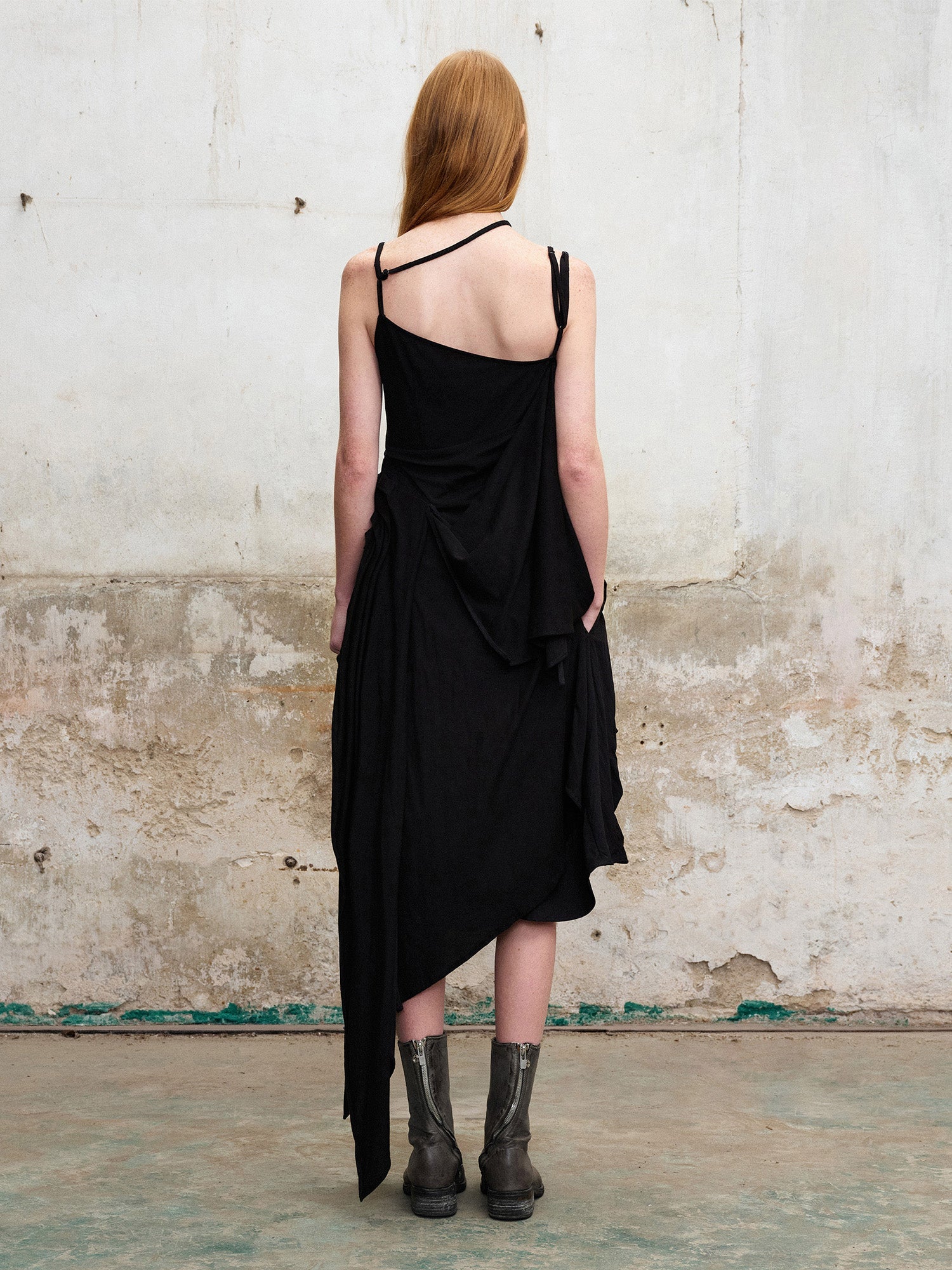 ILNya Nieternite Nifutur Layered Asymmetrical Skort Black-Shorts-S (0) (Preorder)-Free Shipping Leatheretro