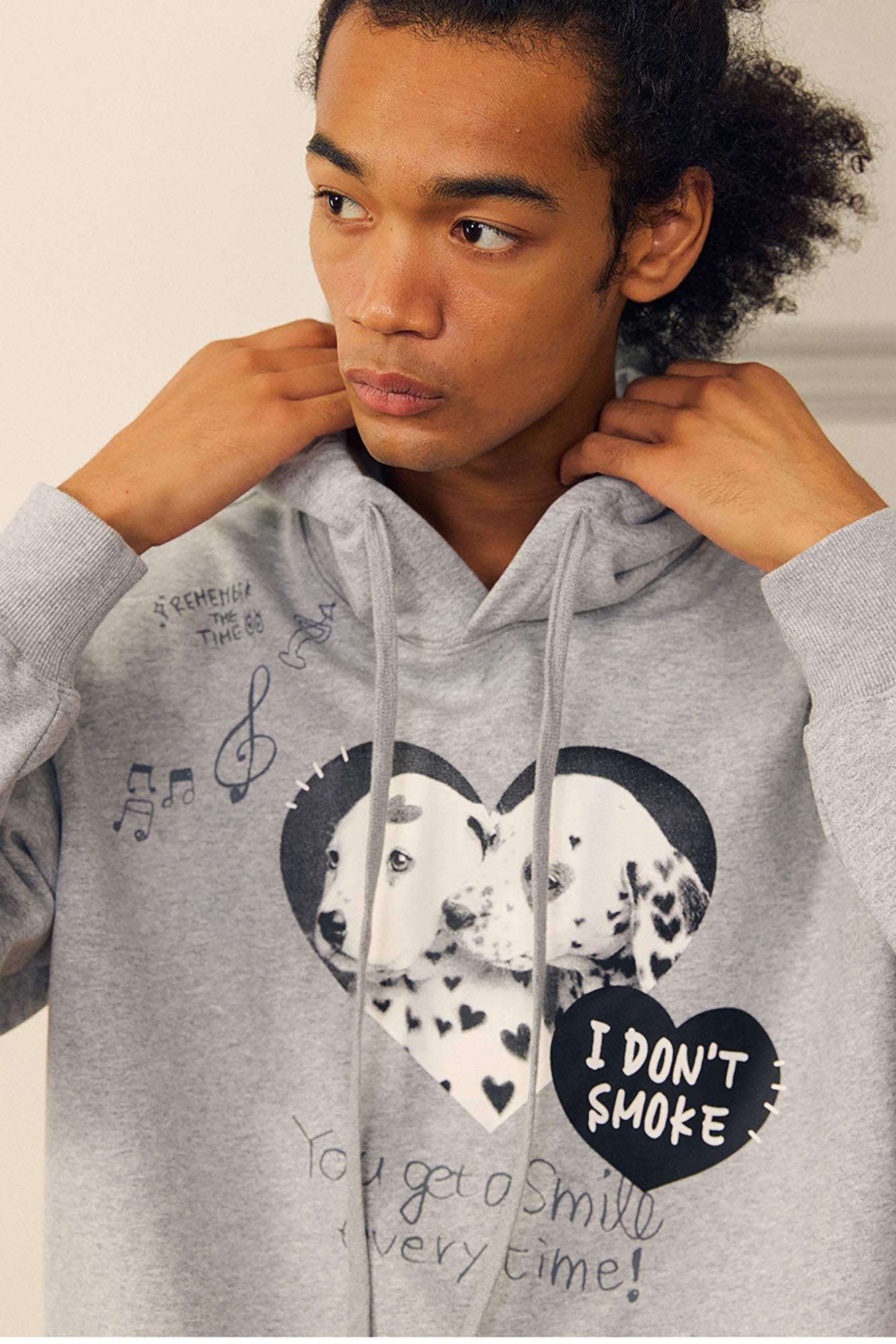 DONSMOKE Puppy Heart Doodle Hoodie-Hoodie-S-Black-Free Shipping Leatheretro