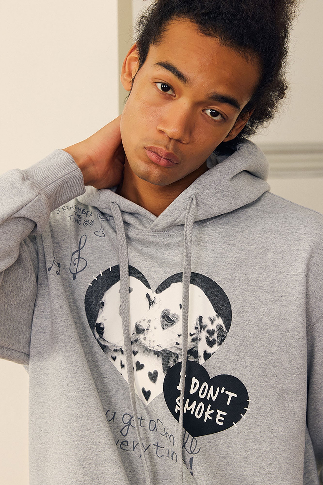 DONSMOKE Puppy Heart Doodle Hoodie-Hoodie-S-Black-Free Shipping Leatheretro