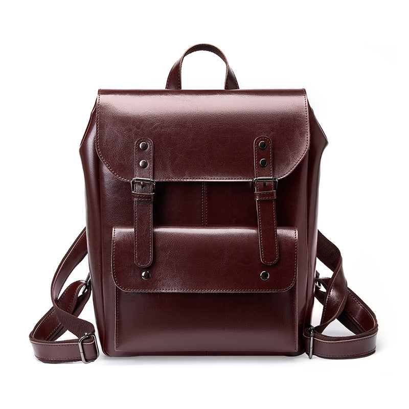 Women Retro Design Luxury Leather Backpack - Casual Portable Travel Bag-Backpacks-Coffee-Free Shipping Leatheretro