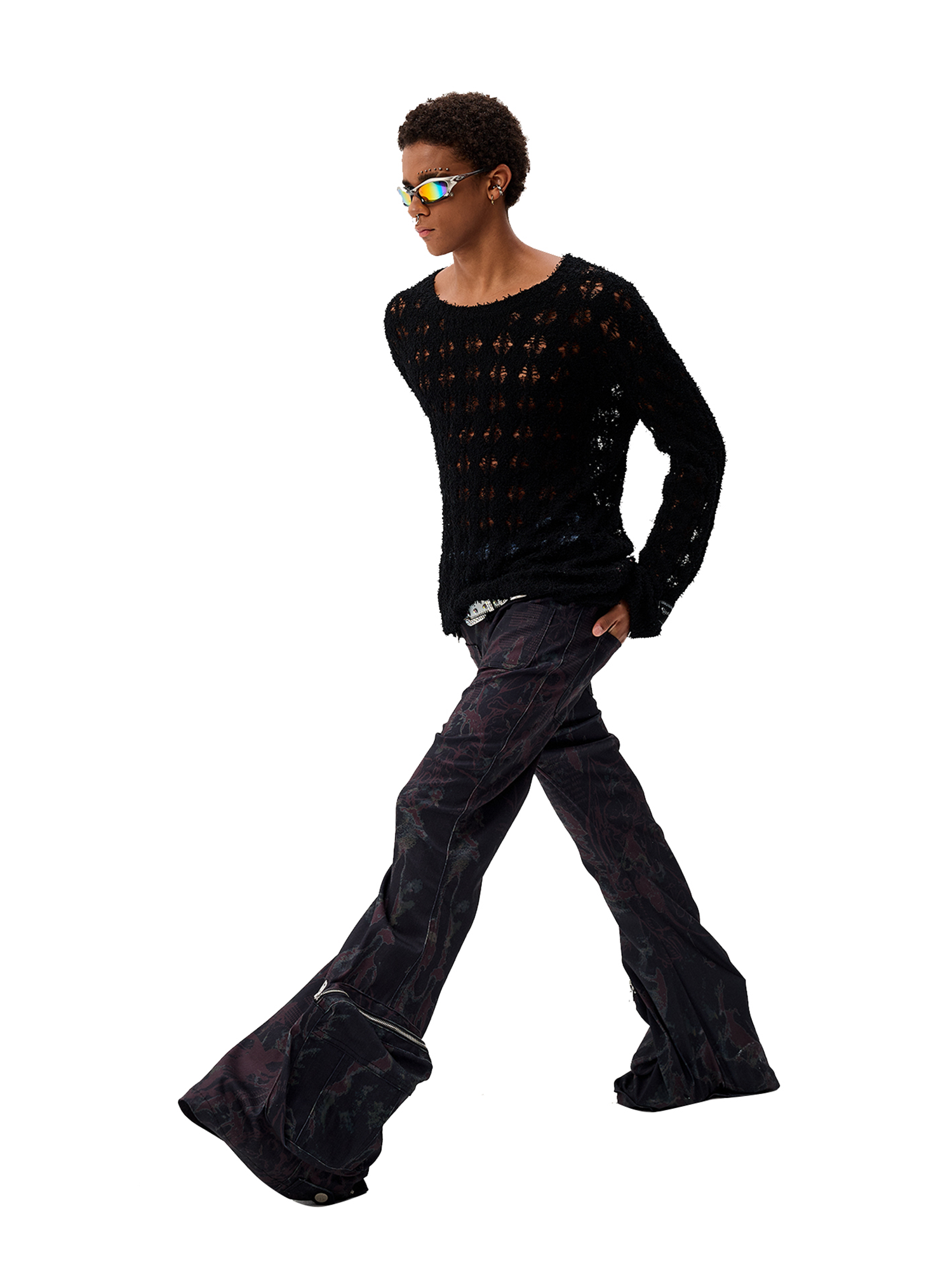 CYCYCY Punk Open-Knit Distressed Sweater-Sweater-S-Black (Preorder)-Free Shipping Leatheretro