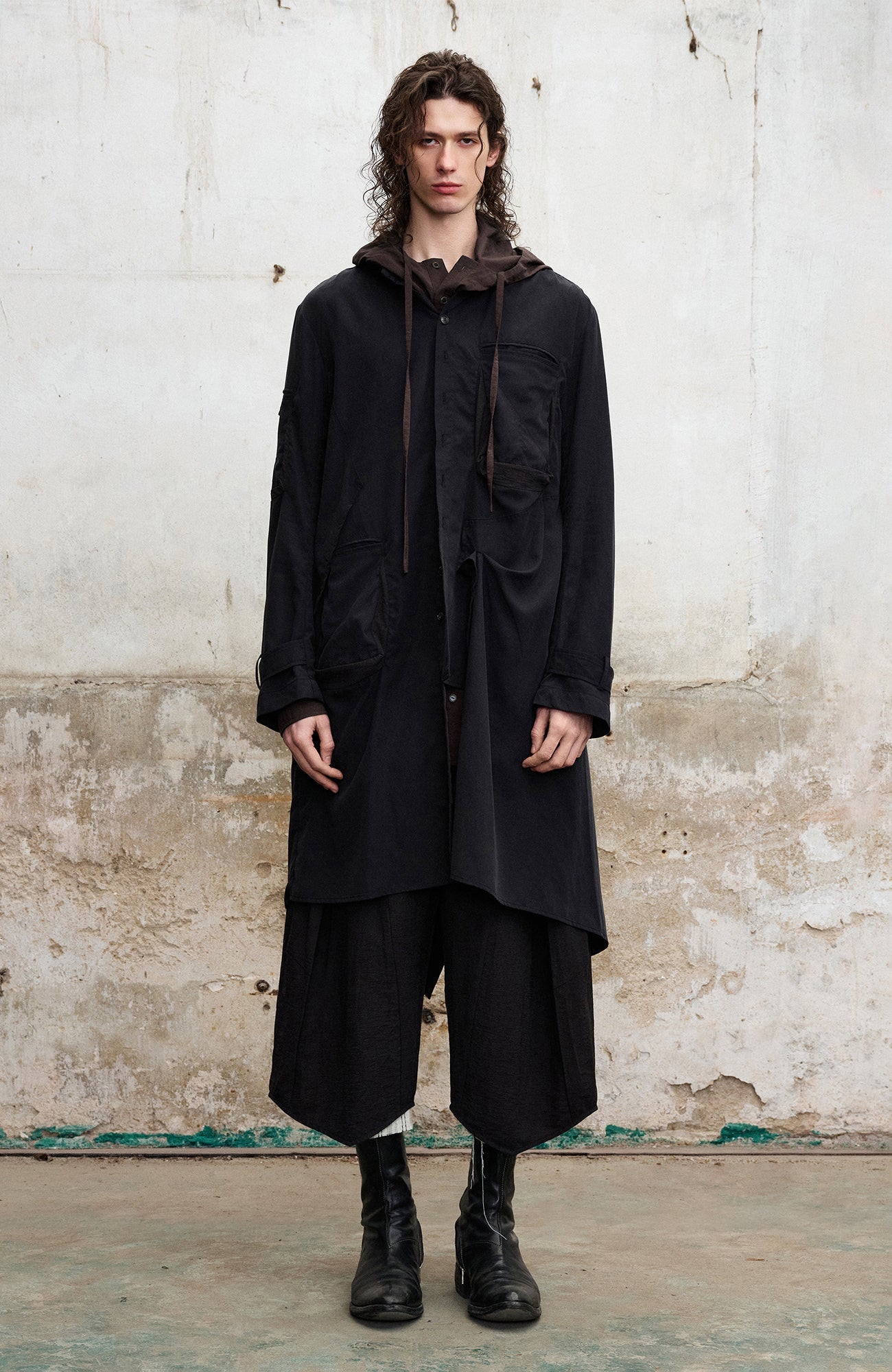 ILNya Nieternite Nifutur Mohair-Blend Hooded Longline Shirt-Shirt-S(0)-Free Shipping Leatheretro