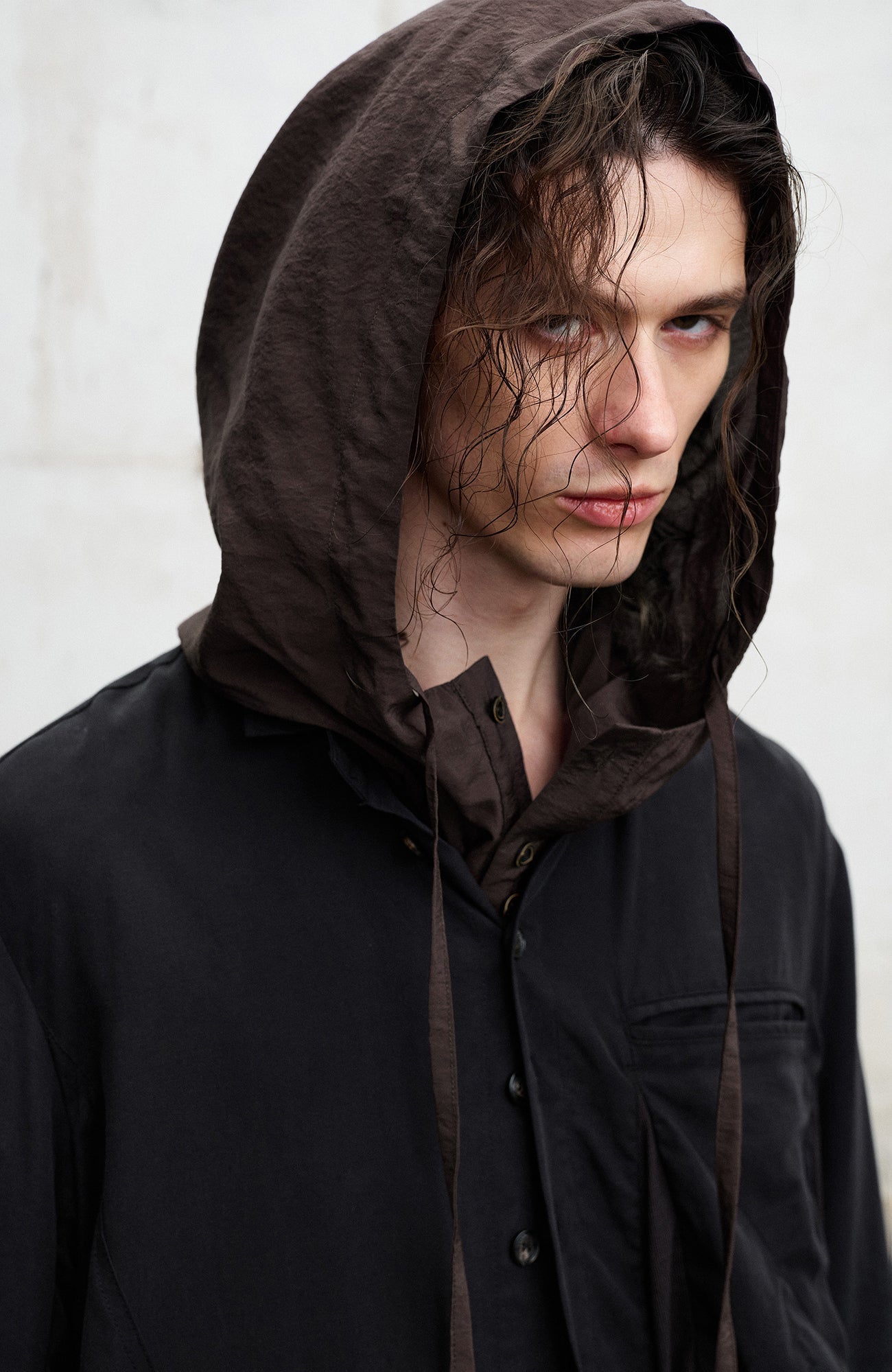 ILNya Nieternite Nifutur Mohair-Blend Hooded Longline Shirt-Shirt-S(0)-Free Shipping Leatheretro