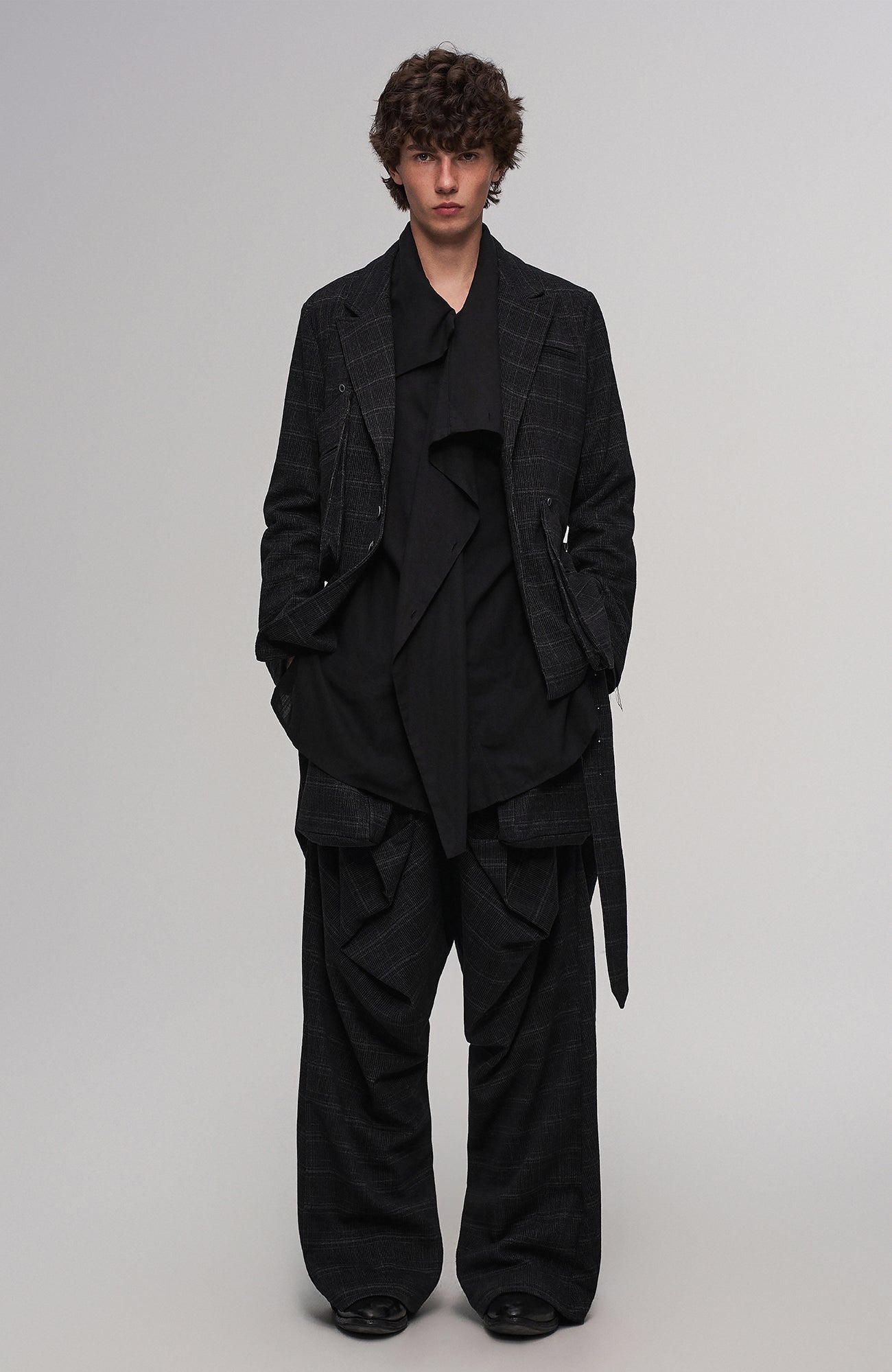 ILNya Nieternite Nifutur Deconstructed Plaid Drop-Crotch Pants-Pants-S(0) (Preorder)-Free Shipping Leatheretro