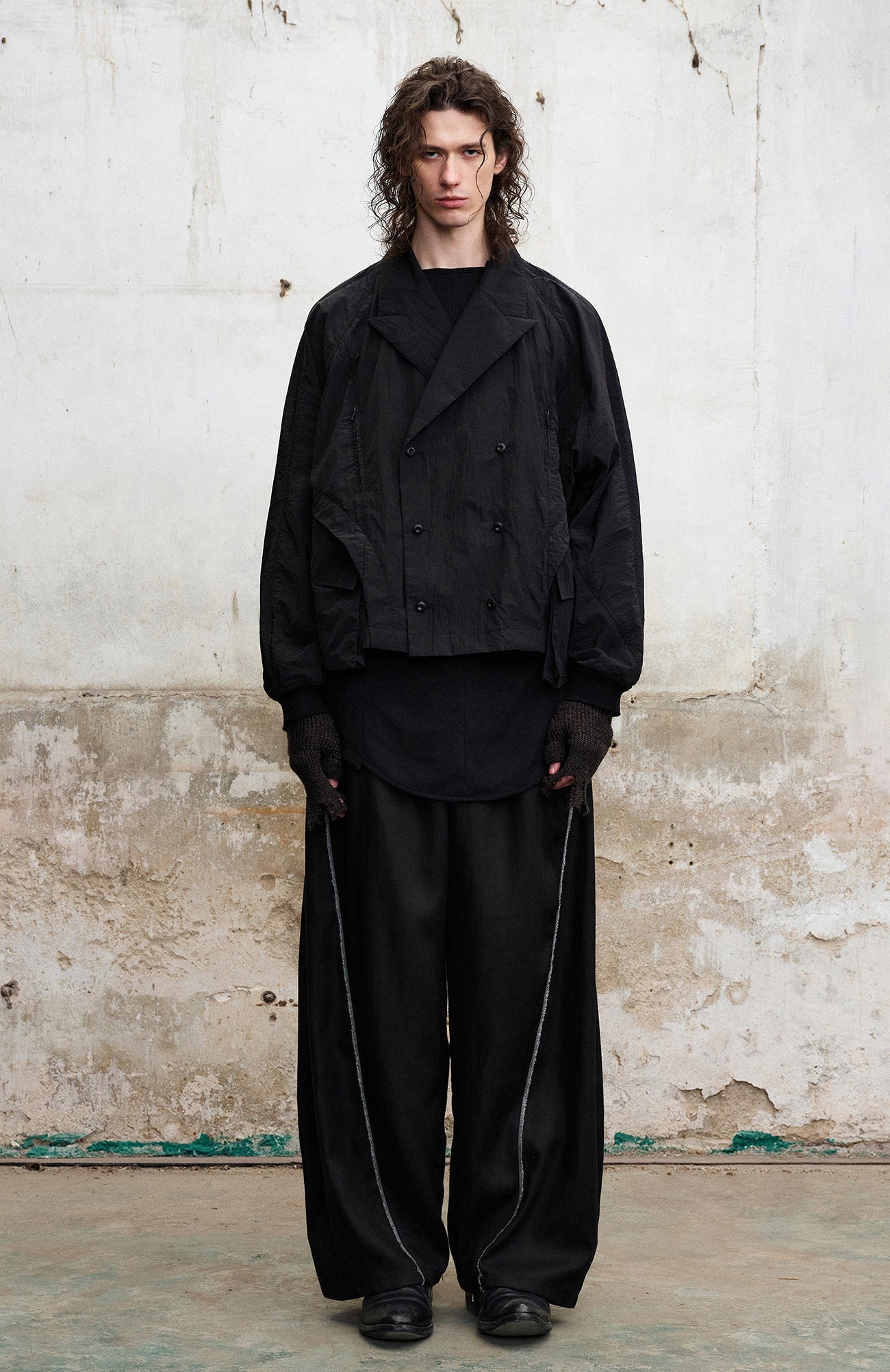 ILNya Nieternite Nifutur Contrast-Seam Curved Pants-Pants-S(0) (Preorder)-Free Shipping Leatheretro