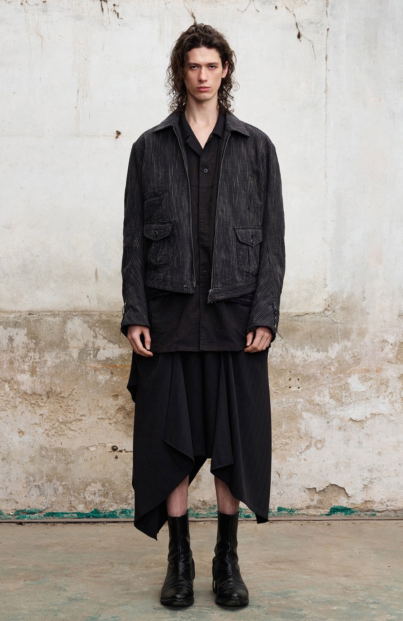 ILNya Nieternite Nifutur Deconstructed Drape-Panel Shorts-Shorts-S(0) (Preorder)-Free Shipping Leatheretro