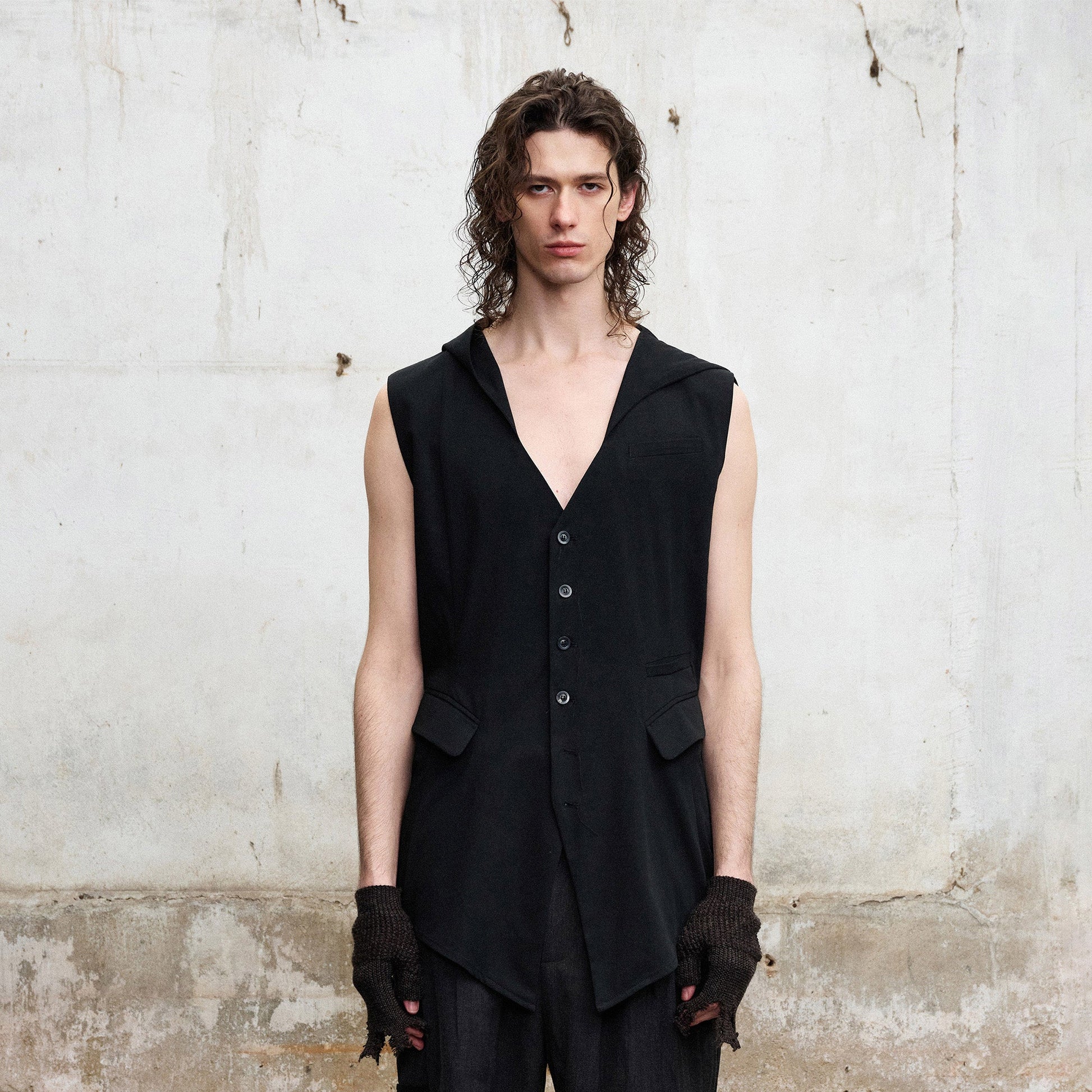 ILNya Nieternite Nifutur Hooded Waist-Cinched Vest-Vest-S (0)(Preorder)-Free Shipping Leatheretro