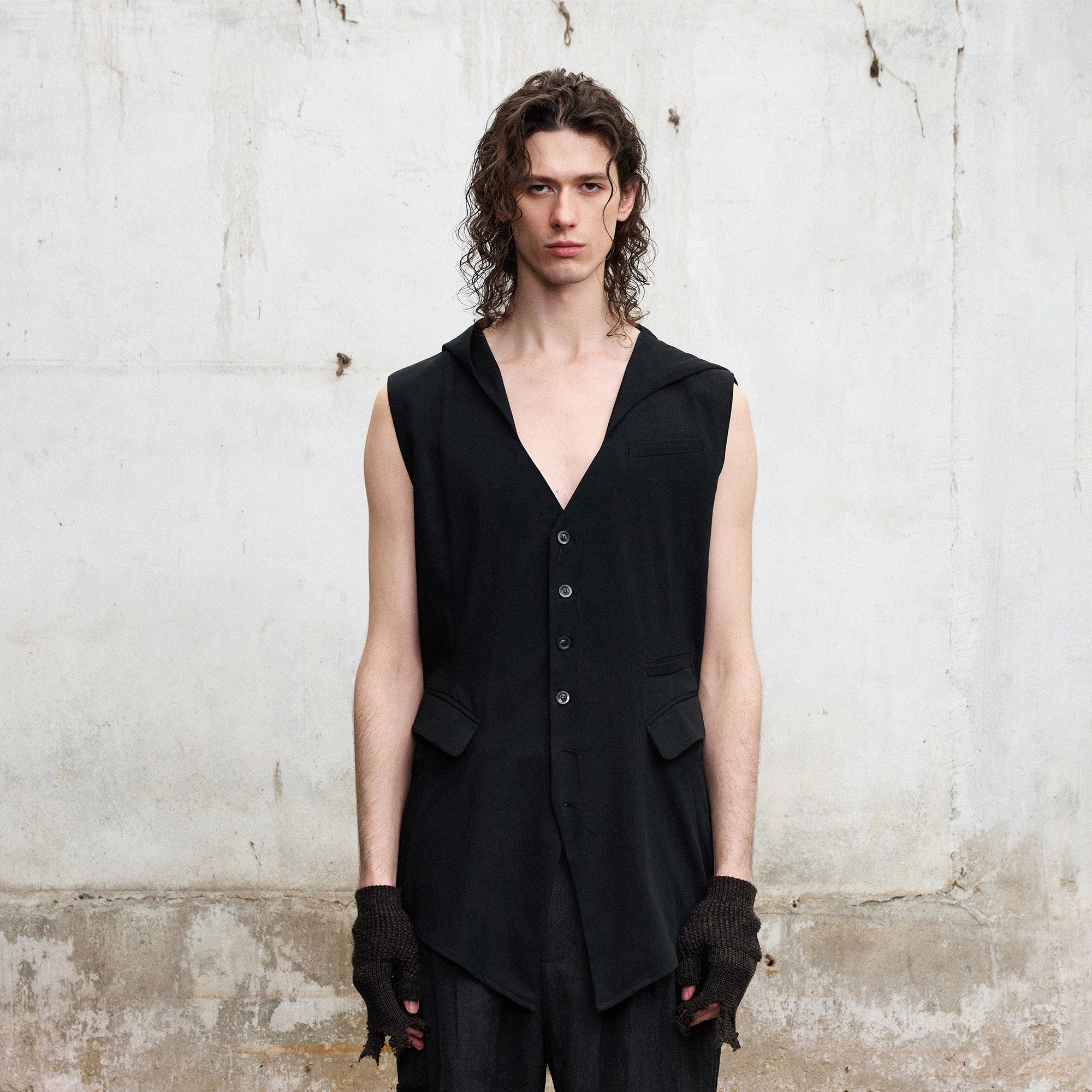 ILNya Nieternite Nifutur Hooded Waist-Cinched Vest-Vest-S (0)(Preorder)-Free Shipping Leatheretro
