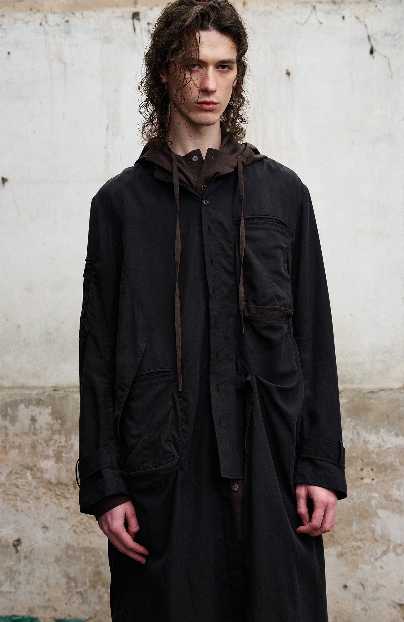 ILNya Nieternite Nifutur Mohair-Blend Hooded Longline Shirt-Shirt-S(0)-Free Shipping Leatheretro