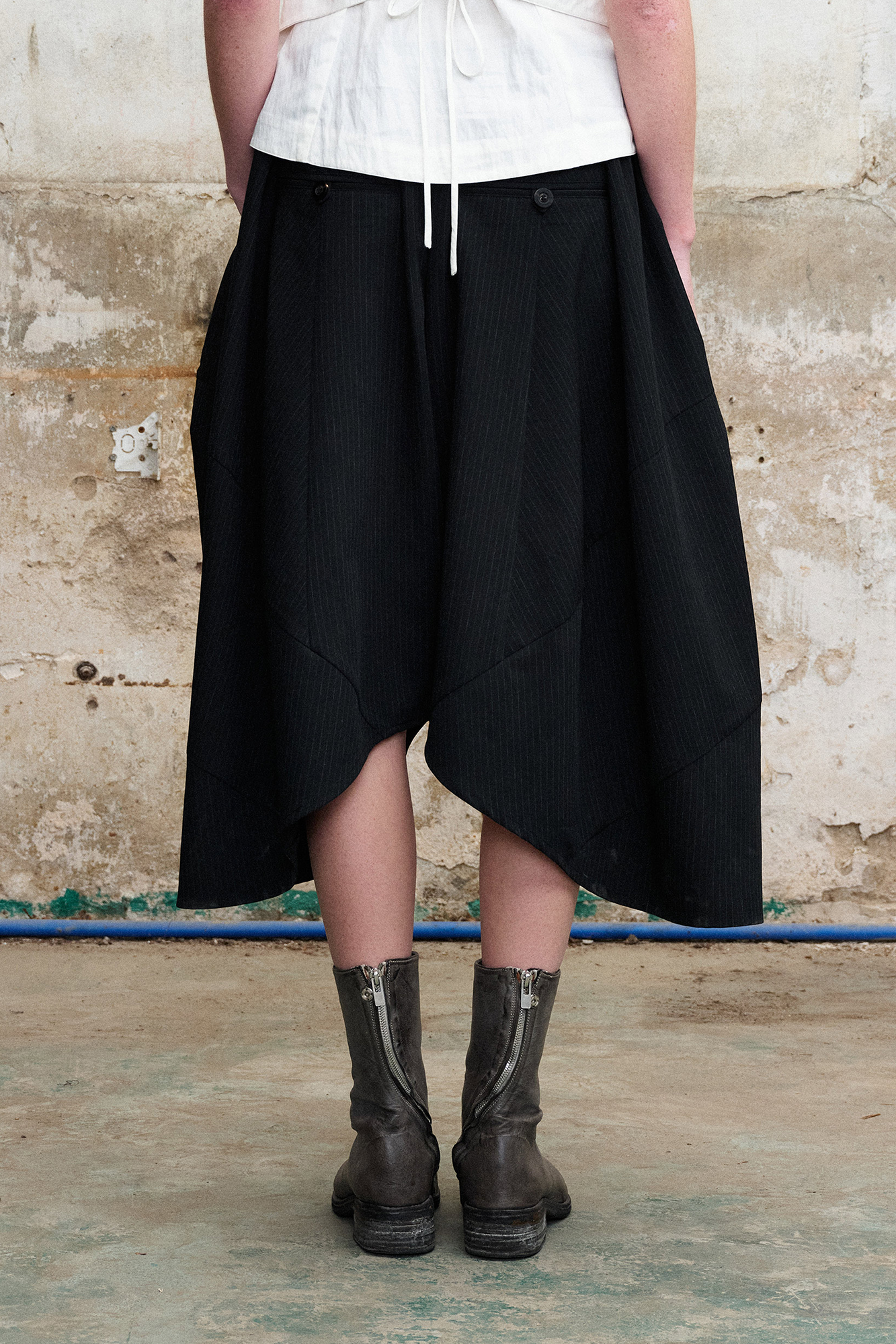 ILNya Nieternite Nifutur Pinstripe Balloon Skort Pants-Shorts-S (0)-Free Shipping Leatheretro