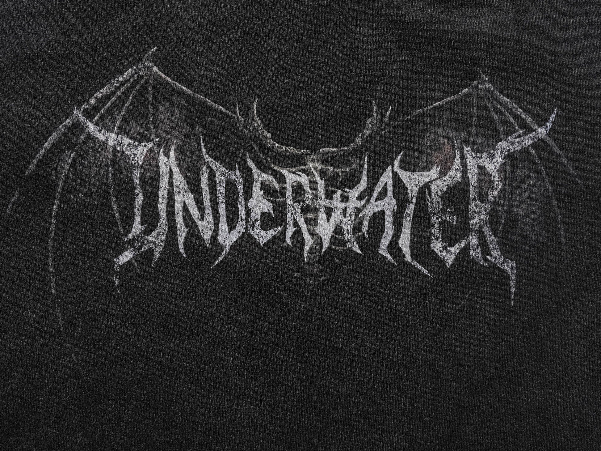 UNDERWATER Hellbound Wing Distressed Spliced Long-Sleeve Tee-L/S Tee-S-Free Shipping Leatheretro