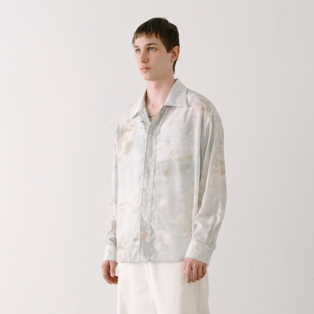 GRAINMUSTARD Washed Tie-Dye Draped Shirt-Shirt-XS-Free Shipping Leatheretro