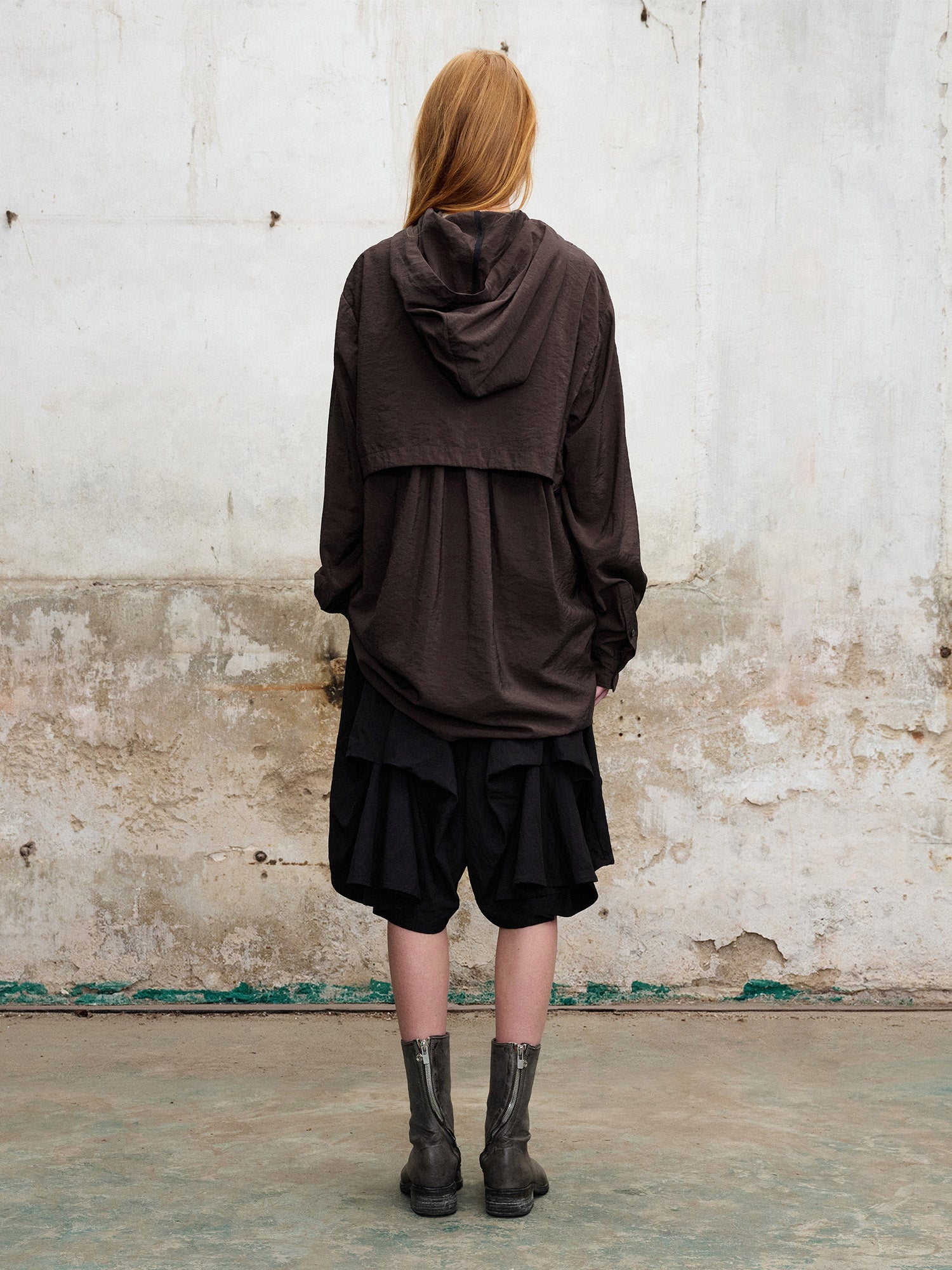 ILNya Nieternite Nifutur Layered Asymmetrical Skort Black-Shorts-S (0) (Preorder)-Free Shipping Leatheretro
