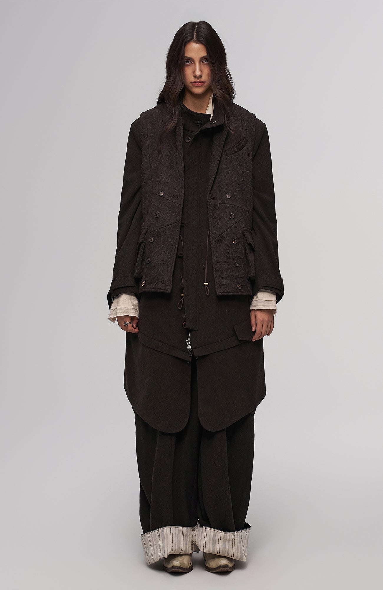 ILNya Nieternite Nifutur Detachable Down-Lined Wool-Blend Modular Parka-Jacket-S(0) (Preorder)-Free Shipping Leatheretro