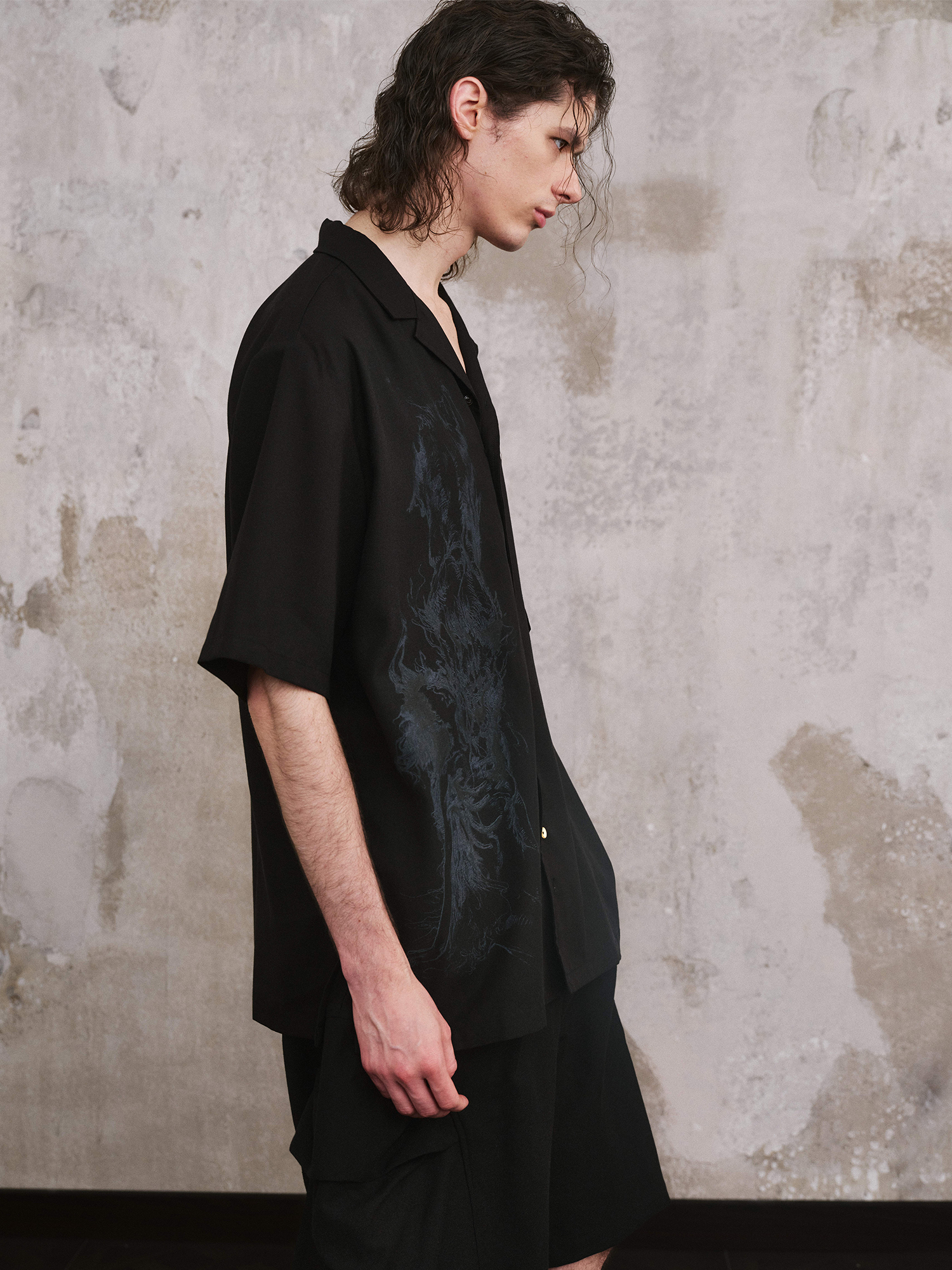 ILNya Nieternite Nifutur Tonal Graphic Cupro Half Shirt-Half shirt-S-Free Shipping Leatheretro