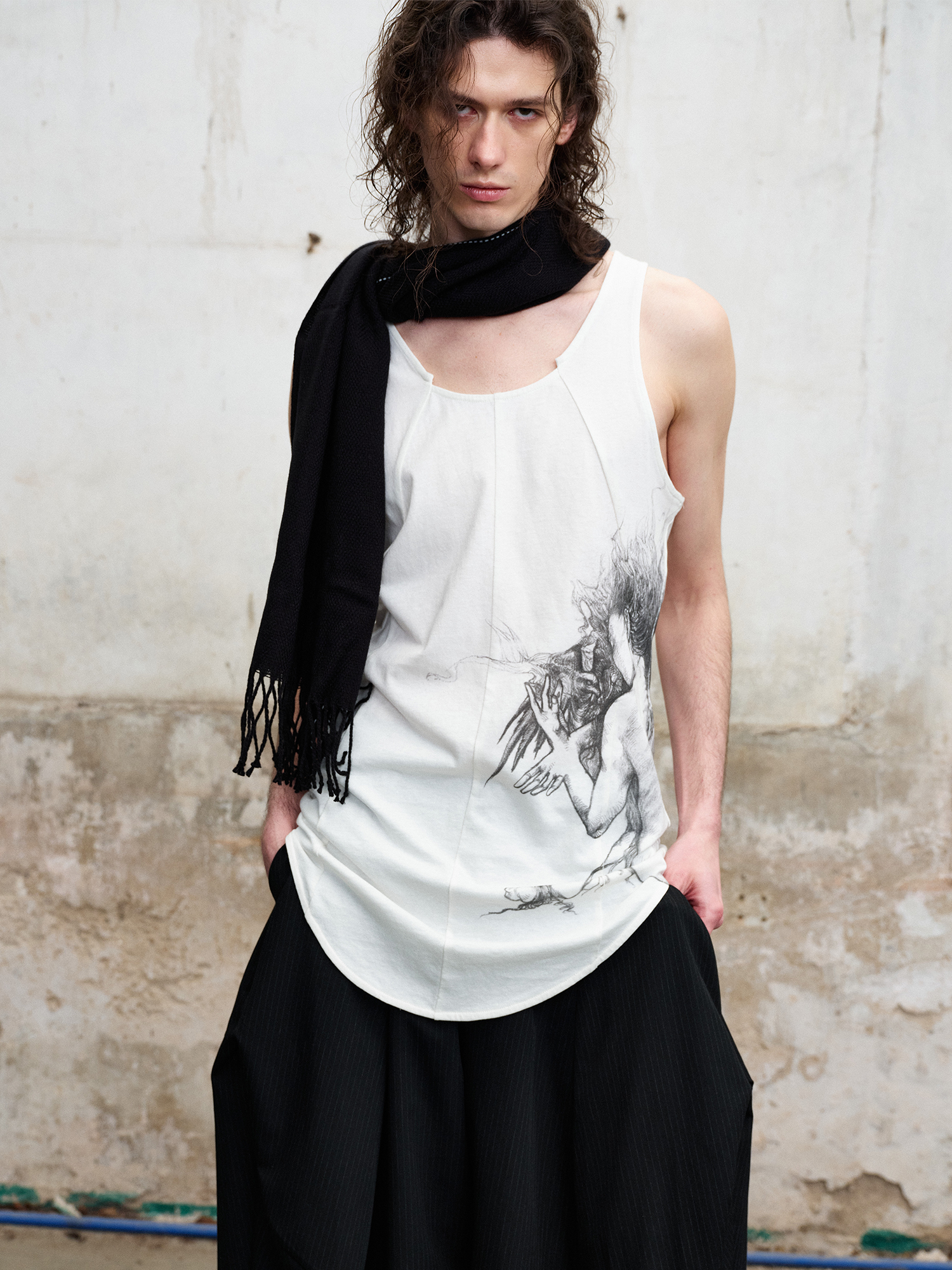 ILNya Nieternite Nifutur Spliced Graphic Tank Top-Tank Top-S (0)-Free Shipping Leatheretro