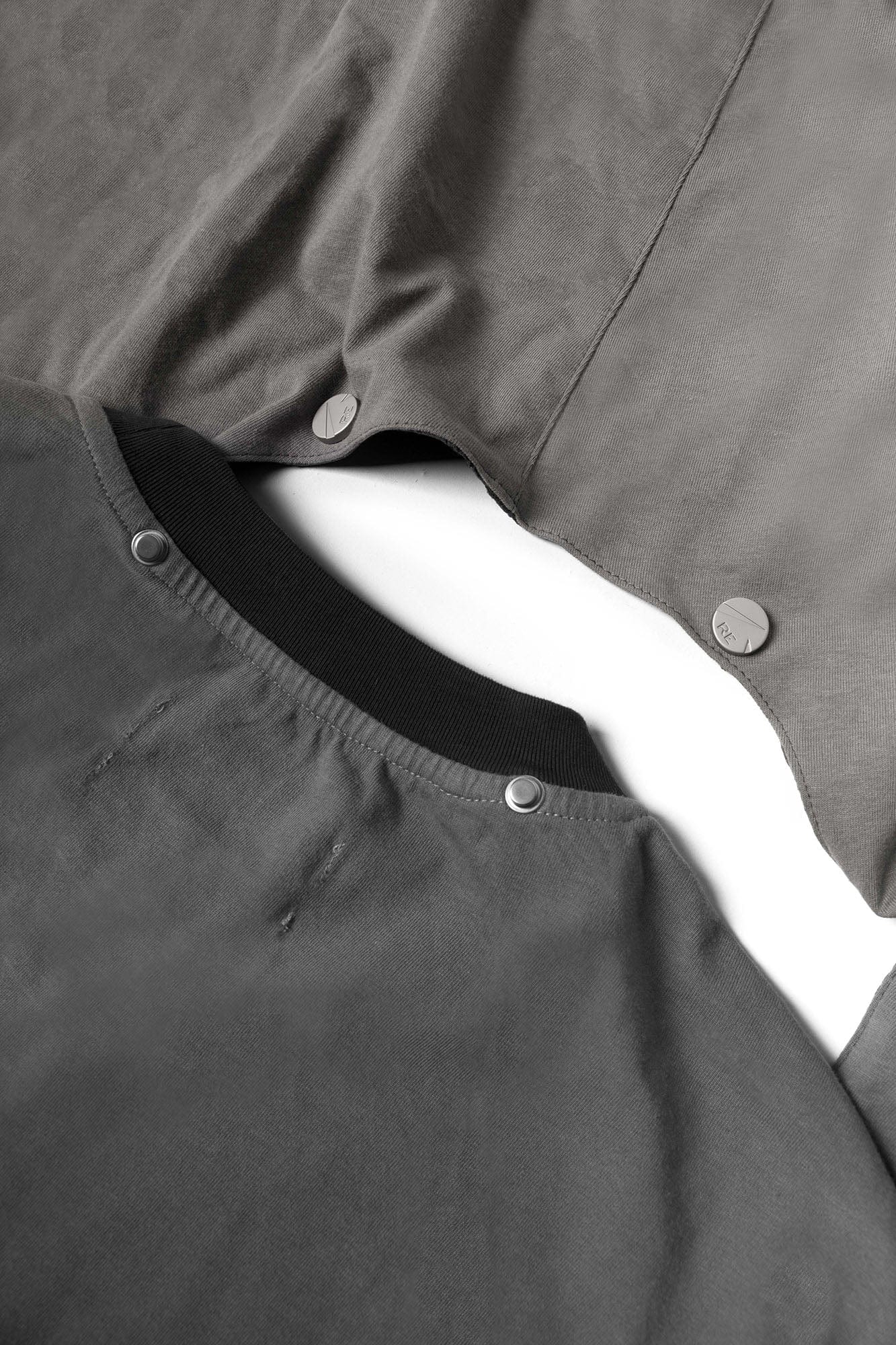 RELABEL Triple-Layer Detachable Striped Hood Long-Sleeve Tee Green-L/S Tee-XS-Free Shipping Leatheretro