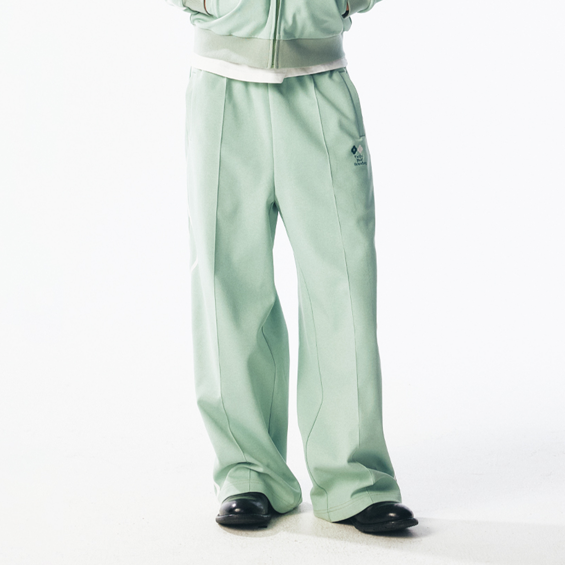 1997 POSTOFFICE Contrast Curved-Stripe Qucik-Dry Track Pants-Pants-S (Preorder)-Green-Free Shipping Leatheretro