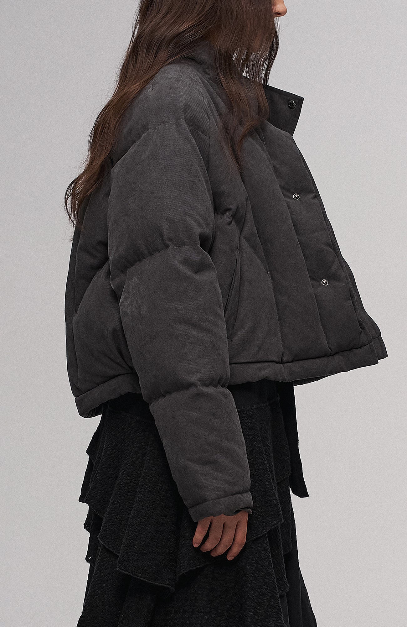 ILNya Nieternite Nifutur Asymmetrical Collar Cocoon Cropped Down Jacket-Jacket-S(0) (Preorder)-Free Shipping Leatheretro