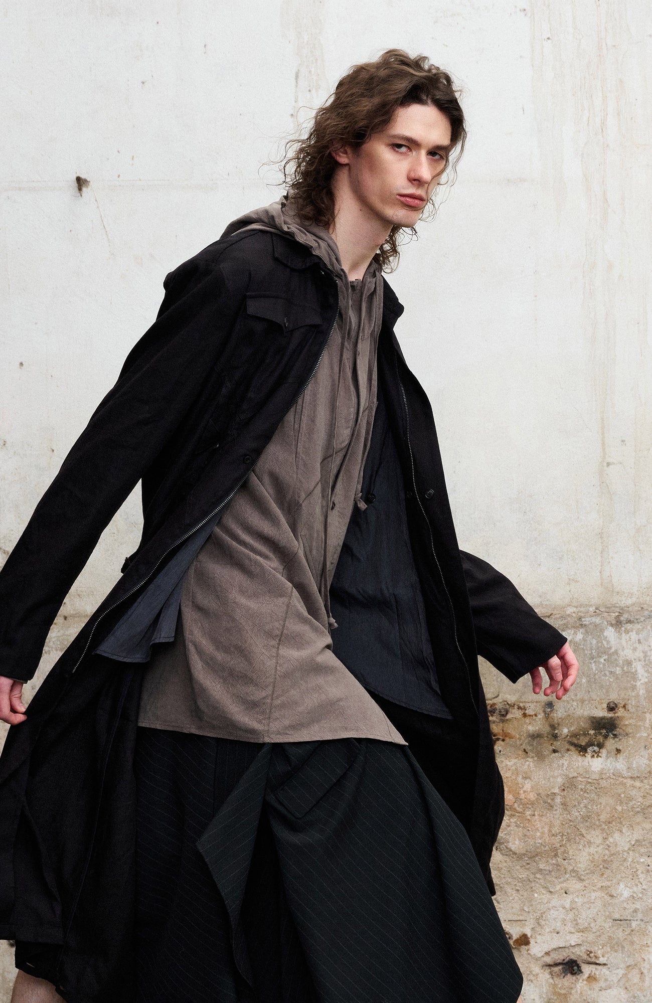 ILNya Nieternite Nifutur Draped Hooded Overshirt-Shirt-S(0)-Free Shipping Leatheretro