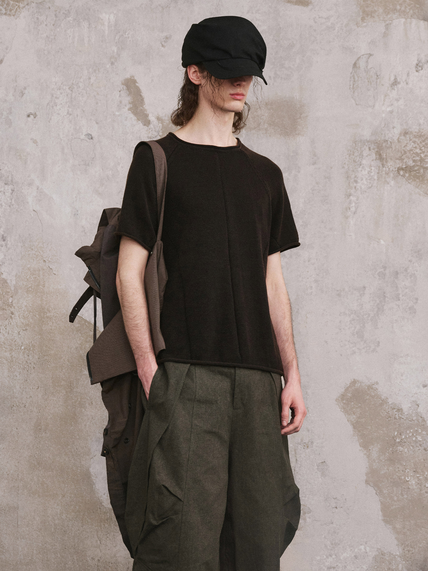 ILNya Nieternite Nifutur Crinkled Curved Cropped Pants Dark Green-Shorts-S (0) / 27-33"-Free Shipping Leatheretro