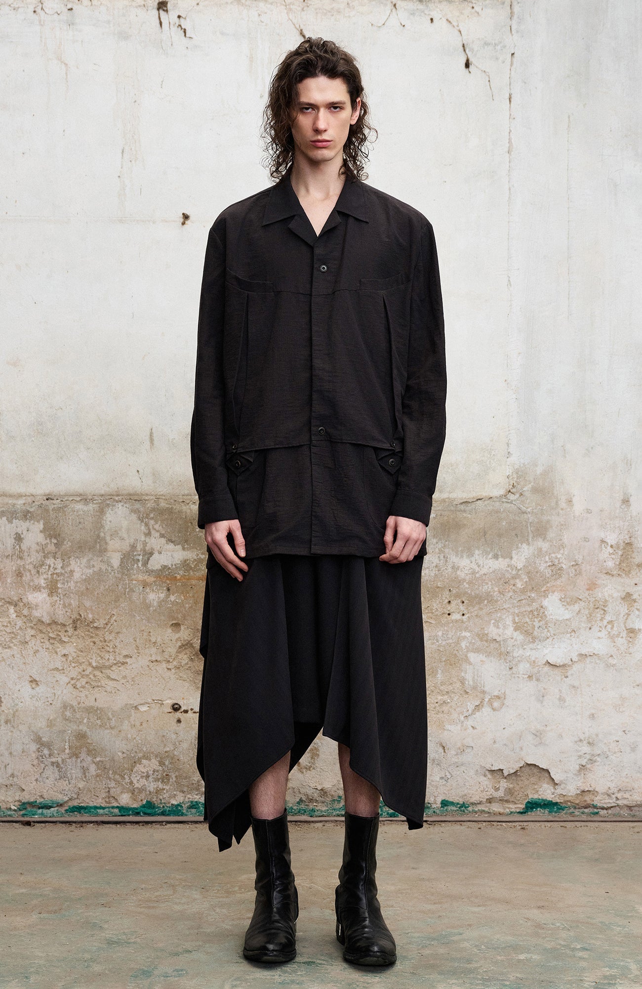 ILNya Nieternite Nifutur Deconstructed Drape-Panel Shorts-Shorts-S(0) (Preorder)-Free Shipping Leatheretro